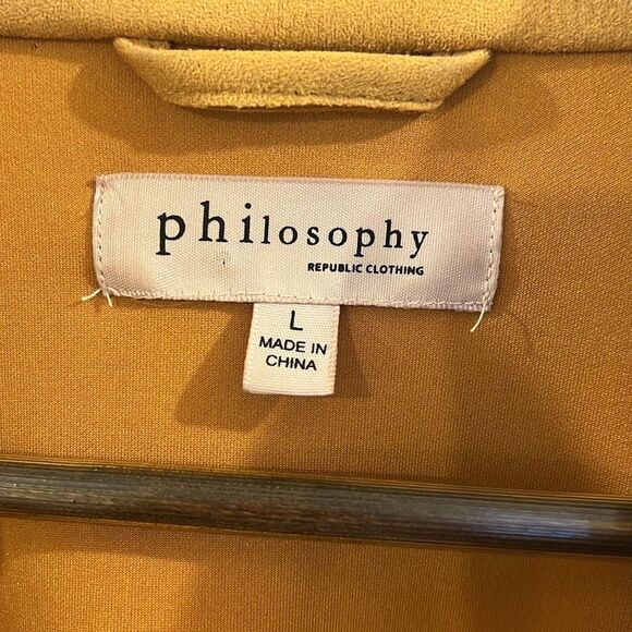 Faux Suede Shirt Jacket - Philosophy Republic Clothing - Size Large - Picture 2 of 4